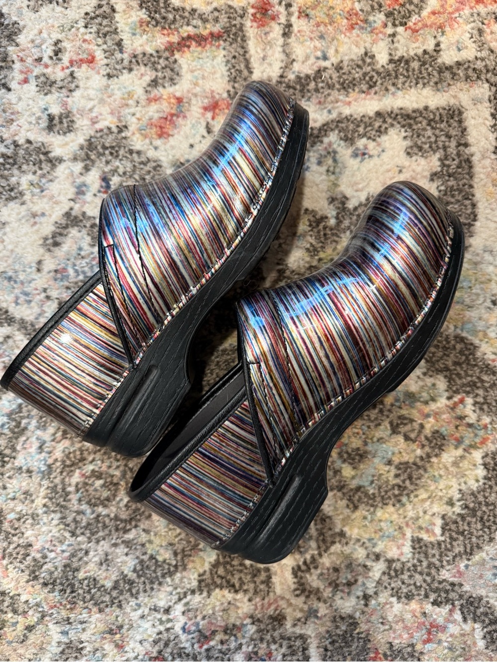 Dansko XP Multicolor Striped Clogs